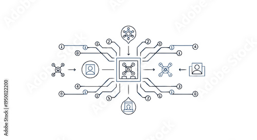 Complex circuit board with central processing unit and connected components.