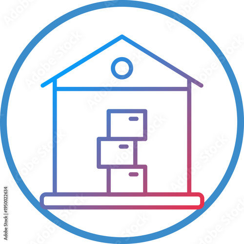 Warehouse Line Icon Style