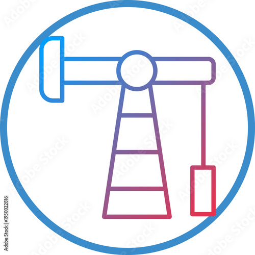 Oil Pump Line Icon Style