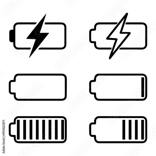 Battery Status Icons for Power Levels.