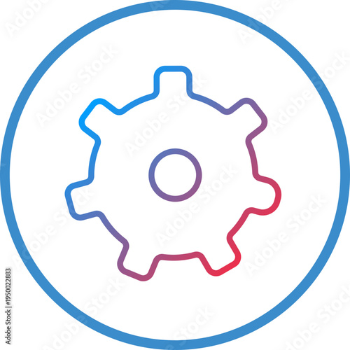 Cogwheel Line Icon Style