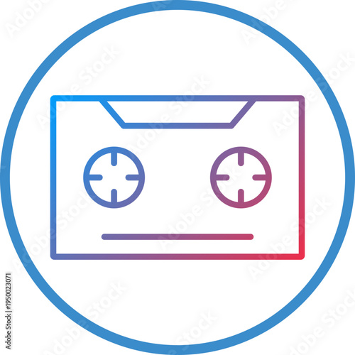 Cassette Line Icon Style