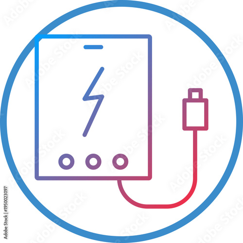 PowerBank Line Icon Style