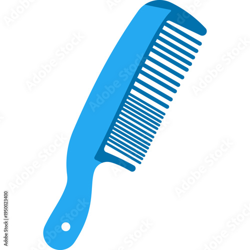 Blue comb icon for personal hygiene, grooming, school wellness programs, health education, self-care routines, or educational materials promoting cleanliness and healthy habits.