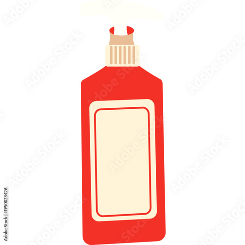 Red juice bottle icon for school nutrition, healthy beverages, lunch boxes, student refreshment, wellness programs, or educational campaigns promoting healthy drinking habits.