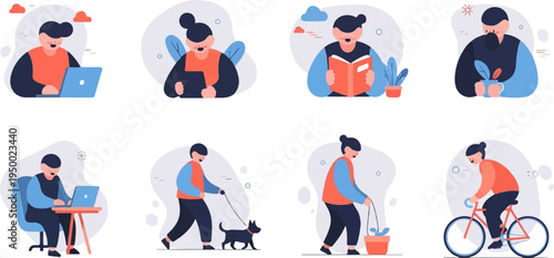 Diverse people engaged in various daily activities and hobbies (1)