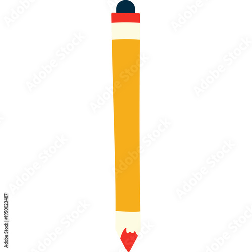 Yellow pencil with black eraser for writing, school supplies, education, note-taking, assignments, creative learning, academic activities, or classroom tools and student essentials.
