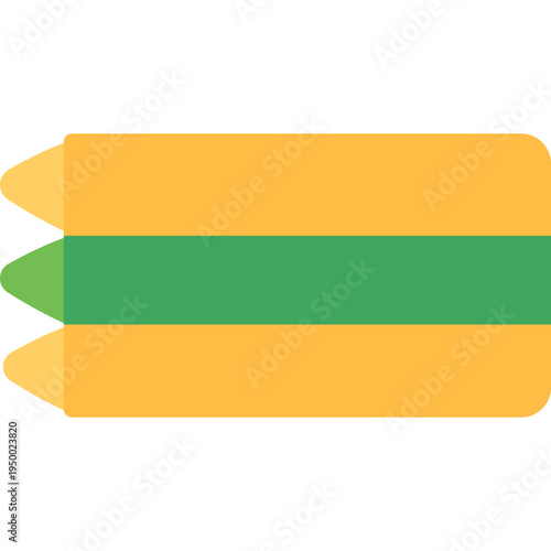 Two colored pencils side by side icon for comparison, pairing, or collaborative learning tasks in classrooms or tutoring sessions.