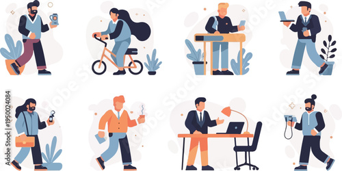 Diverse people engaged in various daily activities, work, and leisure (1)