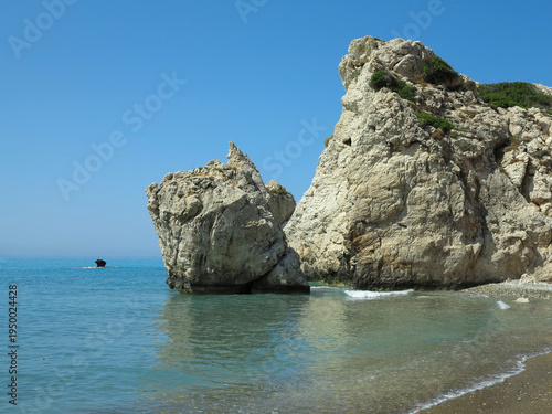 Sea and rocks in the area of ​​Aphrodite's rock