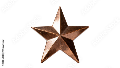 Fotografi Isolated five-pointed metallic bronze star, award symbol of success, achievement