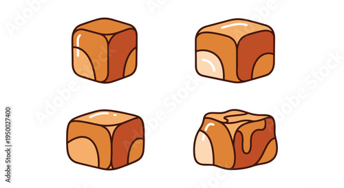 Toffee Piece Line art vector clean minimal abstract tone