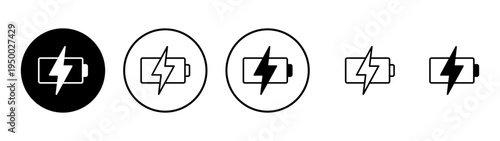 Battery icon vector. battery Charging sign. battery charge level