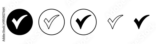 Check mark icon vector. Tick mark sign and symbol