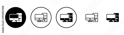 Computer icon vector. computer monitor sign and symbol