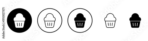 Cup cake icon vector. Cup cake sign and symbol