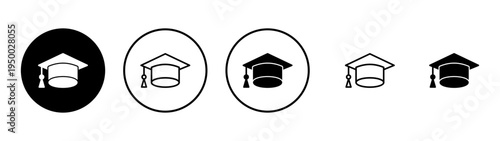 Education icon vector. Graduation cap sign and symbol. Graduate. Students cap