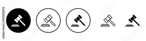 Gavel icon vector. judge gavel sign and symbol. law icon. auction hammer