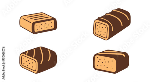 Toffee Piece Line art vector minimal color theme abstract