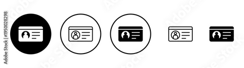 License icon vector. ID card icon. driver license, staff identification card