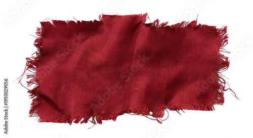 Konstfotografi Ripped red silk fabric fragment on transparent background