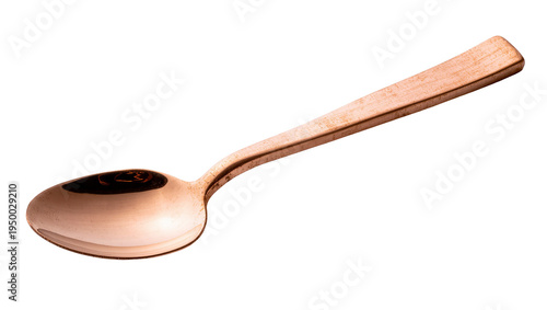 Quadro su tela Isolated elegant rose gold metallic dessert spoon or teaspoon for kitchen utensi