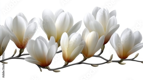 Magnolia flowers on branch delicate magnolia blossoms adorn a tree branch showcasing natural beauty and spring s gentle arrival