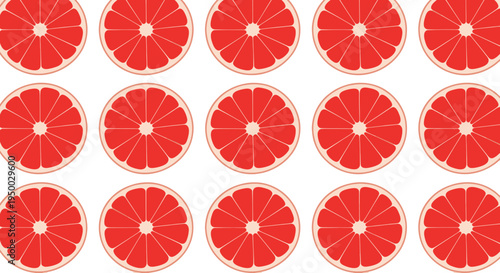 Vibrant Grapefruit Slices Pattern, Fresh Citrus Fruit Background, Healthy Food Concept