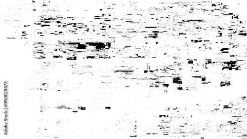 Obraz na plátně Black and white grunge texture with digital glitch effect, abstract distressed b