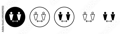 Social distance icon vector. social distancing sign and symbol. self quarantine sign