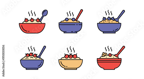 Porridge Line art vector set minimal creative abstract illustration
