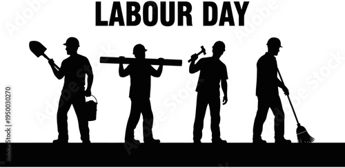 Labour day celebration silhouette