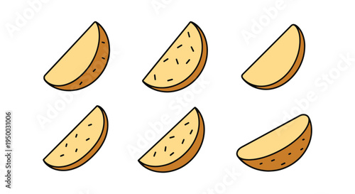 Potato Wedges Line art vector geometric abstract color