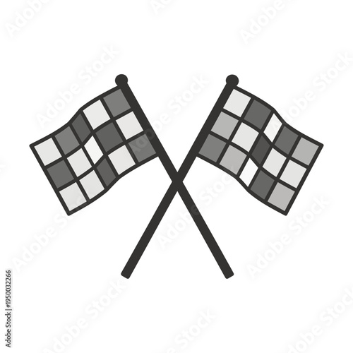 Vector of two crossed checkered racing flags