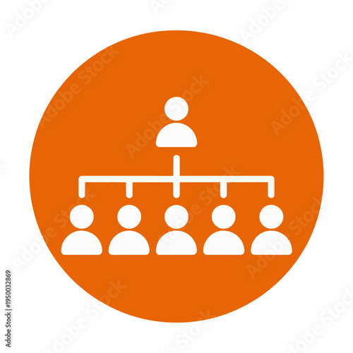 Vector of a hierarchical organizational structure with a leader and team members