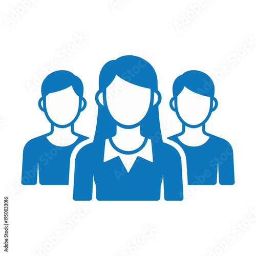 Vector of a woman with two children standing together in a group