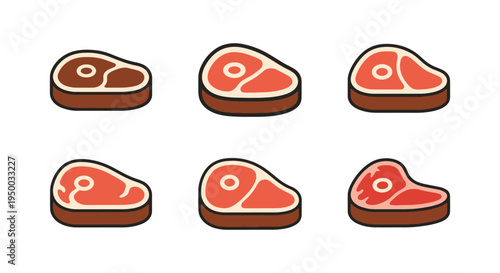 Prime Rib Line art vector set abstract minimal color