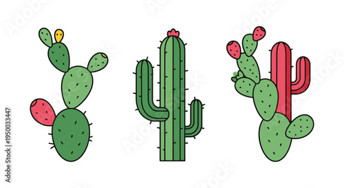 Prickly Pear Line art vector smooth modern abstract illustration
