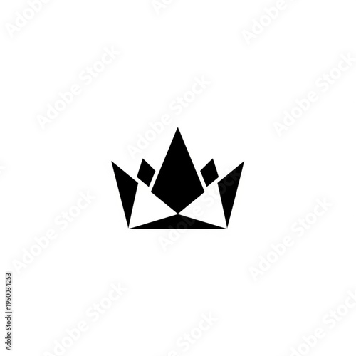 Geometric Crown Symbol Icon Vector Art.
