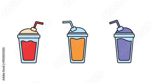 Protein Shake Glass Line art clean abstract colorful vector