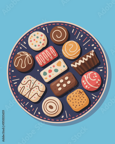 A plate of assorted sweet treats