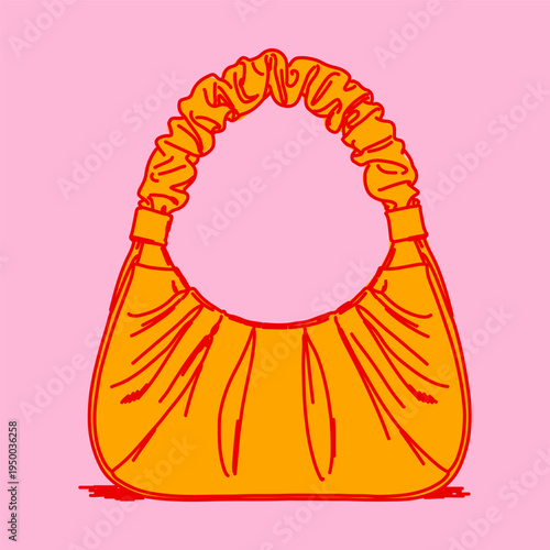 Trendy Scrunch Handle Bag Fashion Illustration