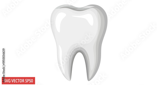 Healthy White Tooth Icon Vector Illustration - Dental Care Concept