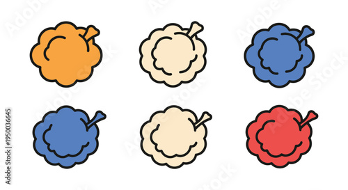 Puff Line art vector set creative abstract modern illustration