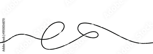 Abstract continuous curved line minimal flow design element, minimalist looped line.