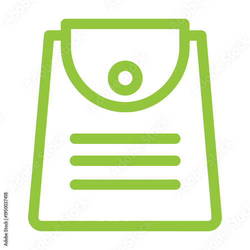 Green envelope icon with lines