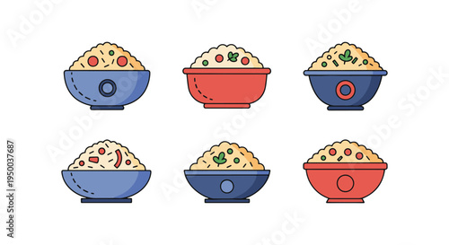 Pulao Line art vector set dynamic abstract modern