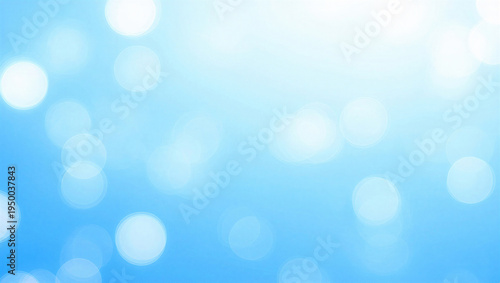Bright sky blue bokeh background, soft light circles, clear and airy atmosphere, abstract effect