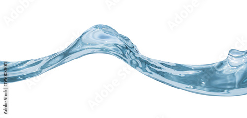 Blue water wave surface isolated on white background