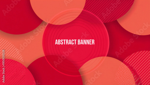 Vibrant Red and Orange Abstract Circles Background with Subtle Texture Patterns